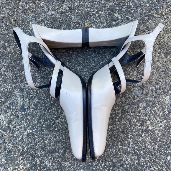 Franco Paolucci square toe leather strap heel Sz 35 - Picture 6 of 9